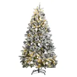 vidaXL Künstlicher Weihnachtsbaum Klappbar 300 LEDs & Kugeln 270 cm