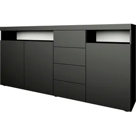 borchardt Möbel Highboard Kapstadt 200 x 93 x 35 cm Schwarz