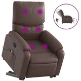 vidaXL Massagesessel mit Aufstehhilfe Elektrisch Braun Kunstleder