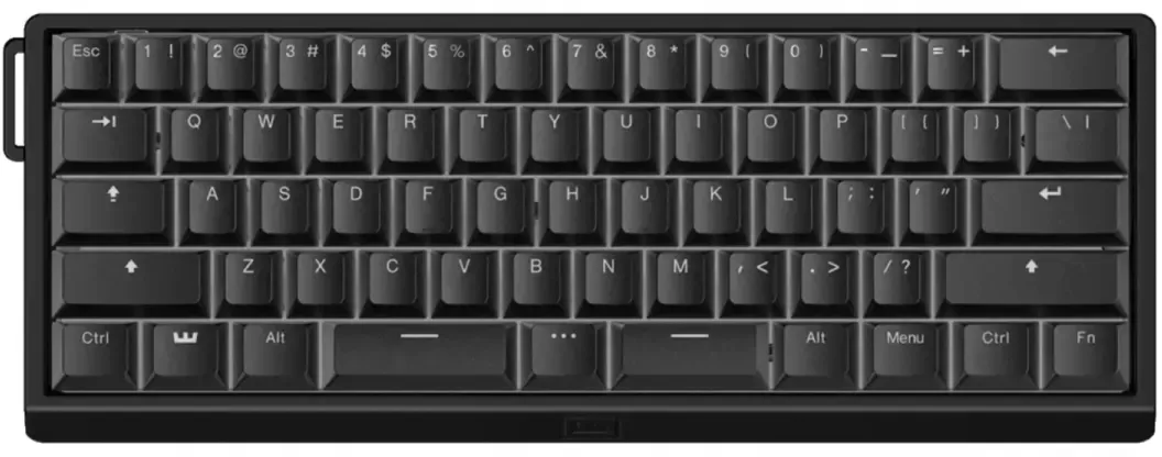 Wooting 60HE V2 Tastatur - ANSI Split Spacebar - Black Aluminium