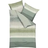 Bettwäsche KAEPPEL "Quinto", grün, B/L: 135cm x 200cm, 1 Stk., 1 Stk., Mako-Satin, B/L: 80cm x 80cm, 2 Stk., Mako-Satin, Obermaterial: 100% Baumwolle, Bettwäsche, Bettwäsche