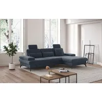 sit&more Ecksofa »Morris L-Form inkl. Sitztiefenverstellung«, wahlweise mit Bettfunktion, Bettkasten und Armteilverstellung blau