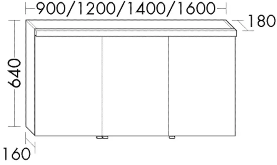 Burgbad Sp.-Schr.Sinea T. 640x900x180 Graphit Softmatt, SPRU090F3988 SPRU090F3988
