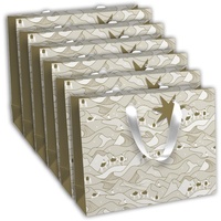Clairefontaine 6x Geschenktasche 37,3x11,8x27,5cm Weihnachten Gold X-32823-6C