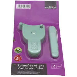 CRELANDO Rollmaßband- und Kreideradstift-Set Markierung 2-teilig