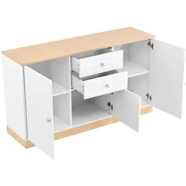 Okwish Sideboard 135,5 x 76 x 39 cm Weiß