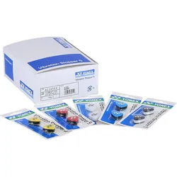 Yonex Schwingungsdämpfer Logo (8x schwarz, 8x weiss, 8x blau, 8x gelb, 8x rot) farblich sortiert Box