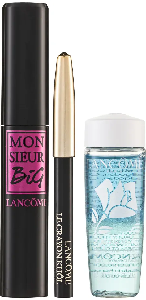 Lancôme Monsieur Big Mascara Gesichtspflege-set 10 ml Mascara / No.1 Black + 0.7g Eyeliner / Mini KhÃ ́l Black + 30 ml Bi-Facil Eye Makeup Remover