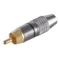 S/CONN maximum connectivity® Cinchstecker, Bronze Metall, vergoldet, schwarz