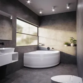 Besco MIA Eckbadewanne 120 x 120 cm (4in1 Original Acryl Wanne)