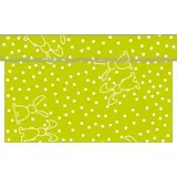 sovie HOME Tischläufer Rabbits in Kiwi aus Linclass® Airlaid, 40 cm x 4,80 m, 1 Stück, - Ostern Punkte Hasen,