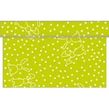 sovie HOME Tischläufer Rabbits in Kiwi aus Linclass® Airlaid, 40 cm x 4,80 m, 1 Stück, - Ostern Punkte Hasen,