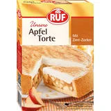RUF Apfeltorte, Backmischung für eine Apfel-Torte mit Sahne-Creme und Zimt-Zucker, Apfel-Zimt-Torte, vegan, 500g