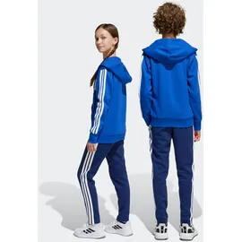 adidas Trainingsanzug ADIDAS SPORTSWEAR "SEASONAL ESSENTIALS TIBERIO 3-STREIFEN KIDS", Jungen, Gr. 176, blau (royal blau, weiß, glow blau), Obermaterial: 70% Baumwolle, 30% Polyester, Sportanzüge Trainingsanzug