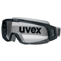 uvex u-sonic Vollsichtschutzbrille, Hochwertige Schutzbrille mit kratzfester Beschichtung, Farbe: schwarz / grau