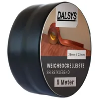 Dalsys Weichsockelleiste Selbstklebend 5m Schwarz Fußbodenleiste