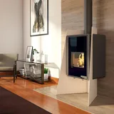 HS Flamingo Deluxe Island Kaminofen Creme 9 kW Holzofen Holzkamin Ofen Kamin