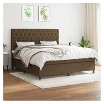 vidaXL Boxspringbett mit Matratze Dunkelbraun 160x200 cm Stoff