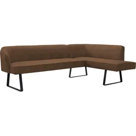 exxpo - sofa fashion Eckbank EXXPO - SOFA FASHION "Americano", braun (cognac), B:270cm H:83cm T:197cm, Sitzbänke, Eckbank, mit Keder und Metallfüßen, Bezug in verschiedenen Qualitäten, Topseller