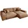 luma-home Cord Ecksofa Schlaffunktion ausziehbar Bettkasten Polsterecke L-Couch Hell-Braun & Hellbraun