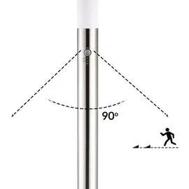 monzana MONZANA® Außenleuchte mit Bewegungsmelder Edelstahl 100cm IP44 Wetterfest E27 Außen Garten Beleuchtung Wegeleuchte Outdoor Säule Modern Silber