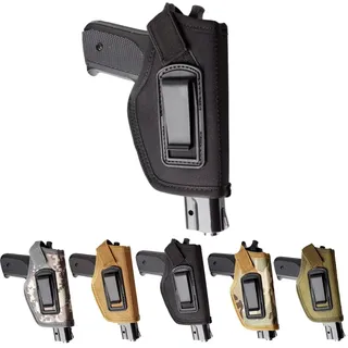 Peminkoo Universal Taktische Pistole Holster Verdeckte Trage Holster Gürtel Metall Clip IWB OWB Holster Airsoft Gun Tasche für G1OCK 17 19 22 23 32 33 Ruger (Black)