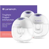 Lansinoh tragbare elektrische Doppelmilchpumpe – freihändig und leise abpumpen ohne Kabel & Schläuche – wiederaufladbarer Akku – einfache Bedienung & Reinigung - handsfree
