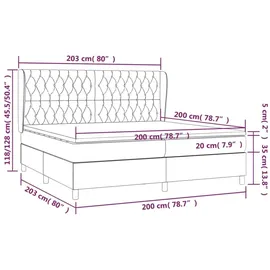 vidaXL Boxspringbett 200 x 200 cm Creme