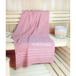 Saunatuch KINZLER "Wellness, Sauna - Größe 90/200 cm", rosa, B:90cm L:200cm, Jacquard, Baumwolle, Handtücher (Packung), leichte Qualität, verschiedenen Designs, auch als 2er Set