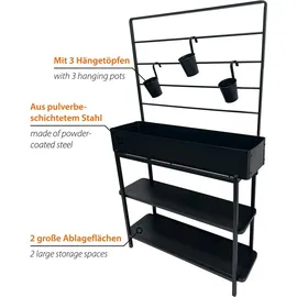 Dobar Metall-Hochbeet mit Rankgitter 94 x 30 cm Anthrazit