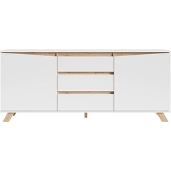 Sideboard BYLIVING „Valentin“ Sideboards Gr. B/H/T: 180 cm x 76 cm x 38 cm, weiß (weiß matt) Sideboards Breite 160 und 180 cm