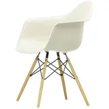 Vitra - Eames Plastic Armchair DAW RE, Esche honigfarben / kieselstein (Filzgleiter weiß)