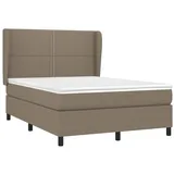 vidaXL Boxspringbett mit Matratze Taupe 140x200 cm Stoff