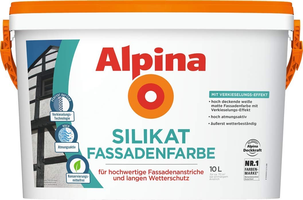 Alpina Silikat Fassadenfarbe 2,5 Liter weiß matt
