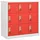 vidaXL Garderobenschrank Metall 90x45x92,5cm Hellgrau/Rot 9 Fächer