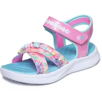 SKECHERS Mädchen Jumpsters Sandal Tie Dye Bffs, Pink Synthetic/Multi Trim, 37 EU - 37