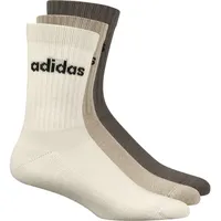 adidas Linear Crew Cushioned 3er-Pack Socken, weiß - L