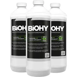 BiOHY Backofenreiniger Hochkonzentrat (3x1l Flasche) | Profi Grillreiniger, Fettlöser EXTRA STARK | Zur einfachen und schnellen Ofenreinigung
