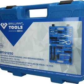 BRILLIANT TOOLS Universal-Bremstrommel und Bremsscheiben-Werkzeug-Satz, 15-tlg.
