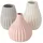 Boltze Vase Wilma H14 cm Ø 8cm Steingut grau/rosa/weiß 3er-Set