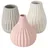 Boltze Vase Wilma H14 cm Ø 8cm Steingut grau/rosa/weiß 3er-Set