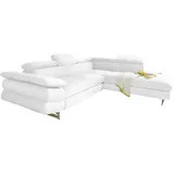 INOSIGN Ecksofa Solution L-Form, mit Arm- & Kopfteilverstellung, wahlweise mit Bettfunktion weiß 279 cm x 73 cm x 228 cm