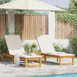 vidaXL Sonnenliege 2 Stk 3333830 200 x 60 x 30 cm Akazie