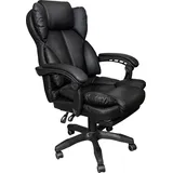 Trisens Schreibtischstuhl Bürostuhl Stoff Gamingstuhl Racing Chair Chefsessel mit Fußstütze