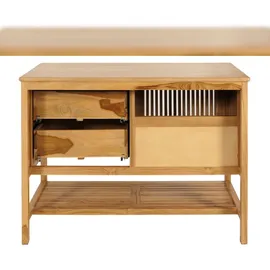 Mendler Teak-Waschbeckenunterschrank HWC-M70, Waschtisch Schrank, hochwertiges B-Grade-Teak (Kernholz, 20-30 Jahre), 81x106x55cm