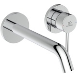 Ideal Standard Ceraline Nuovo Wand-Waschtischarmatur Wandmontage, Bad-Wandarmatur mit Auslauf, Mischbatterie Wasserhahn, Wassersparend, Chrom
