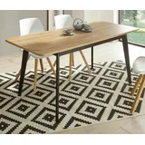 furn.design Esstisch Ronson in Eiche und schwarz Küchentisch ausziehbar 140 - 180 cm - Braun/Schwarz
