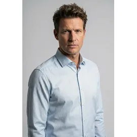 Olymp Langarmhemd No. Six Businesshemd, Kentkragen, super slim fit blau 41