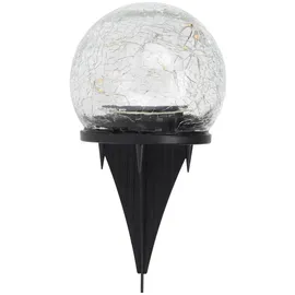 Spetebo LED Solar Glaskugel aus Crackle Glas - 12 cm - Kugelleuchte mit Erdstecker