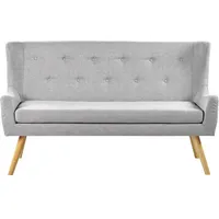 Sofa Grau Polsterbezug 2-Sitzer Küchensofa mit Holzgestell Modern Wohnzimmer Salon Möbel Wohnecke Sitzecke Küche